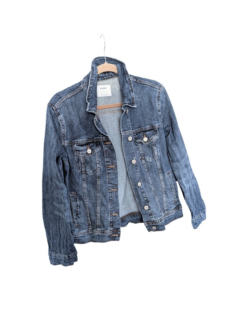 Old Navy Classic Denim Jacket, Medium Wash, Blue Jean, Size Large